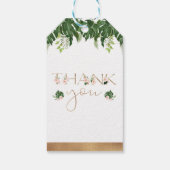 Green Pink Floral Baby Dusche Danke Geschenkanhänger (Rückseite)