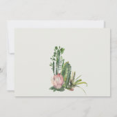 GREEN PINK FLORAL DESERT CACTI POST WEDING BRUCH EINLADUNG (Rückseite)
