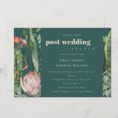 GREEN PINK FLORAL DESERT CACTI POST WEDING BRUCH EINLADUNG (Vorne/Hinten)