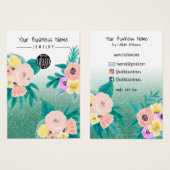 Green Pink Floral Glitzer Logo Ohranzeige (Vorne & Hinten)