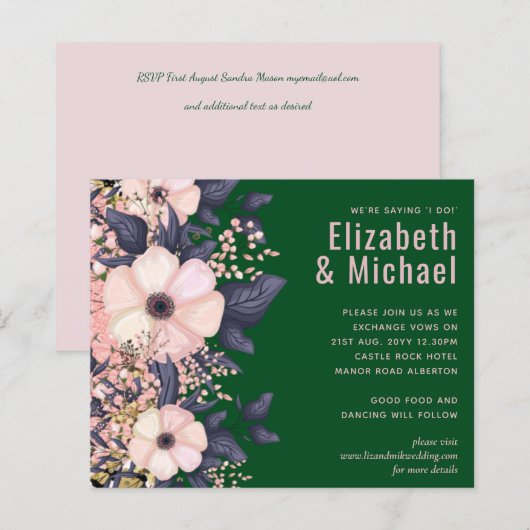 Green Pink Floral Wedding Budget (Vorne/Hinten)
