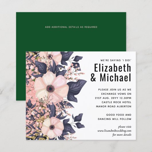 Green Pink Floral Wedding Budget (Vorne/Hinten)