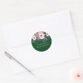 Green Pink Floral Wedding Budget Runder Aufkleber (Umschlag)