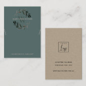 GREEN PINK FOLIAGE MONOGRAM NECKLACE DISPLAY LOGO VISITENKARTE (Vorne/Hinten)