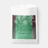Green Pink Glittery Winter Wunderland Weihnachten Geschenktütchen (Vorderseite)