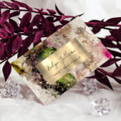 Green Pink Glitzer Watercolor Business Card Visitenkarte