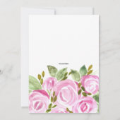 Green Pink Gold Rose Leaf Brautparty Einladung (Rückseite)