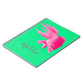 Green Pink Goldfish Large Modern Pop Personal Notizblock (Linke Seite)