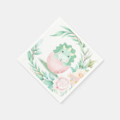 Green Pink Green Dinosaur Peony Baby Dusche Serviette (Ecke)