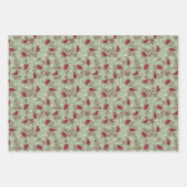 Green Pink Grey Christmas Forest Village Geschenkpapier Set (Vorderseite 2)