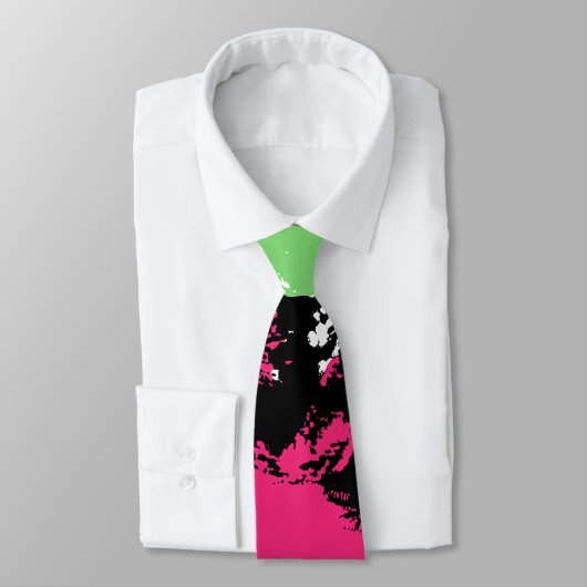Green Pink Mitte Jahrhundert Abstrakt Scribble Gru Krawatte (Gebunden)