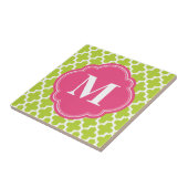 Green & Pink Moderne marokkanische Monogramm Fliese (Seite)
