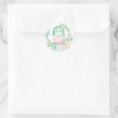 Green Pink Niedlich Dinosaur Babydusche Runder Aufkleber (Tasche)