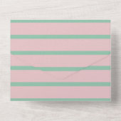 Green Pink Niedlich Dinosaur Peony Baby Dusche All In One Einladung (Rückseite)