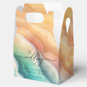 Green Pink Ocean Beach Blue Watercolor Summer Sun Geschenkschachtel (Geöffnet)