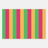 Green Pink Orange Muster für vertikale Streifen Geschenkpapier Set (Vorderseite)