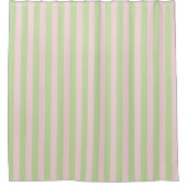Green Pink Pastel Stripes Pattern Modern Geometric Duschvorhang (Vorderseite)