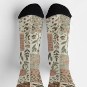 Green & Pink Patchwork Quilt Rustic Quilt Boho Socken (Oben)