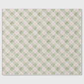Green Pink Plaid Stripes Birthday Geschenkpapier (Flach)