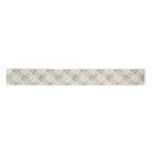 Green Pink Plaid Stripes Birthday Satinband (Vorderseite)