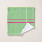 Green Pink Purple Yellow Stripes   Badhandtuch Set (Waschlappen)