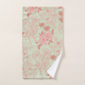 Green Pink Retro Y2K 70er Blume Muster Badhandtuch Set (Handtuch)