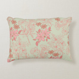 Green Pink Retro Y2K 70er Blume Muster Dekokissen