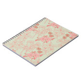 Green Pink Retro Y2K 70er Blume Muster Notizblock (Linke Seite)