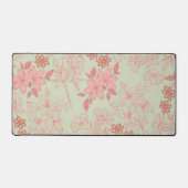 Green Pink Retro Y2K 70er Blume Muster Schreibtischunterlage (Vorderseite)