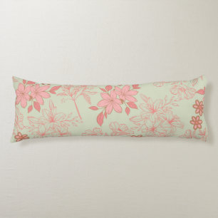 Green Pink Retro Y2K 70er Blume Muster Seitenschläferkissen