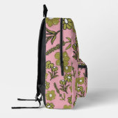 Green Pink Retro Y2K Funky Hippie Blume Muster Bedruckter Rucksack (Links)