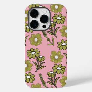 Green Pink Retro Y2K Funky Hippie Blume Muster Case-Mate iPhone 14 Pro Hülle