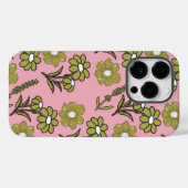 Green Pink Retro Y2K Funky Hippie Blume Muster Case-Mate iPhone Hülle (Rückseite (Horizontal))