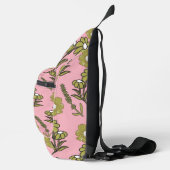 Green Pink Retro Y2K Funky Hippie Blume Muster Crossbody Bag (Rechts)