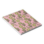 Green Pink Retro Y2K Funky Hippie Blume Muster Notizblock (angewinkelt)