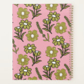 Green Pink Retro Y2K Funky Hippie Blume Muster Planer (Rückseite)