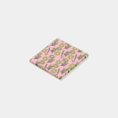 Green Pink Retro Y2K Funky Hippie Blume Muster Post-it Klebezettel (angewinkelt)