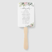 Green Pink Rose Hochzeitsprogramm Handfan Fächer (Rückseite)
