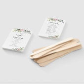 Green Pink Rose Hochzeitsprogramm Handfan Fächer (Non-assembled)