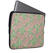 Green Pink Rose Retro Y2K 70er Blume Muster Laptopschutzhülle (Vorne Rechts)