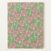Green Pink Rose Retro Y2K 70er Blume Muster Planer (Rückseite)