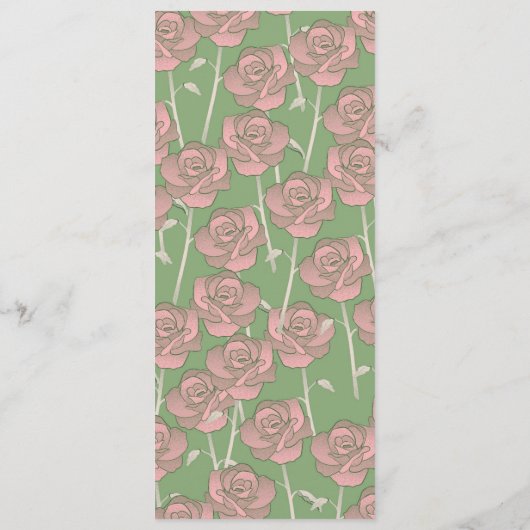 Green Pink Rose Retro Y2K 70er Blume Muster Programm (Rückseite)