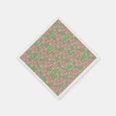 Green Pink Rose Retro Y2K 70er Blume Muster Serviette (Ecke)