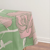Green Pink Rose Retro Y2K 70er Blume Muster Tischdecke (Beispiel)