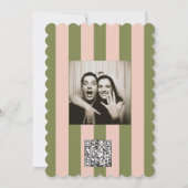 Green Pink Striped Hand drawn Wedding Einladung (Rückseite)