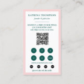 Green Pink Stripes Bakery Logo Loyalty Punch Visitenkarte (Rückseite)