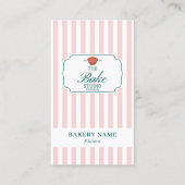 Green Pink Stripes Bakery Logo Loyalty Punch Visitenkarte (Vorderseite)