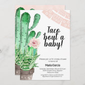 Green Pink Taco Bout Eine Baby Dusche Einladung (Vorne/Hinten)