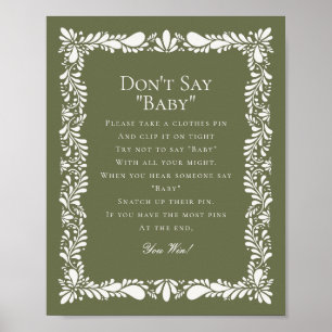Green Pink Talavera Tile Dont Say Baby Shooting Ga Poster