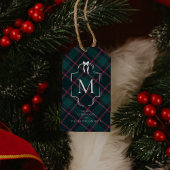 Green & Pink Tartan | Custom Monogram Christmas Geschenkanhänger